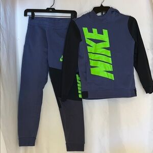 Boys’- Nike Blue and black with Neon Green lettering  Joggers